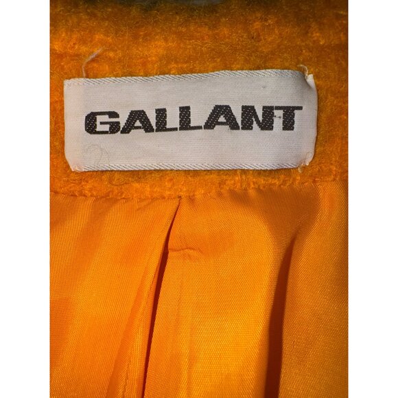 Vintage Boiled Wool Yellow Marigold Gallant Blazer Designer Coat Old Money City - Picture 6 of 12